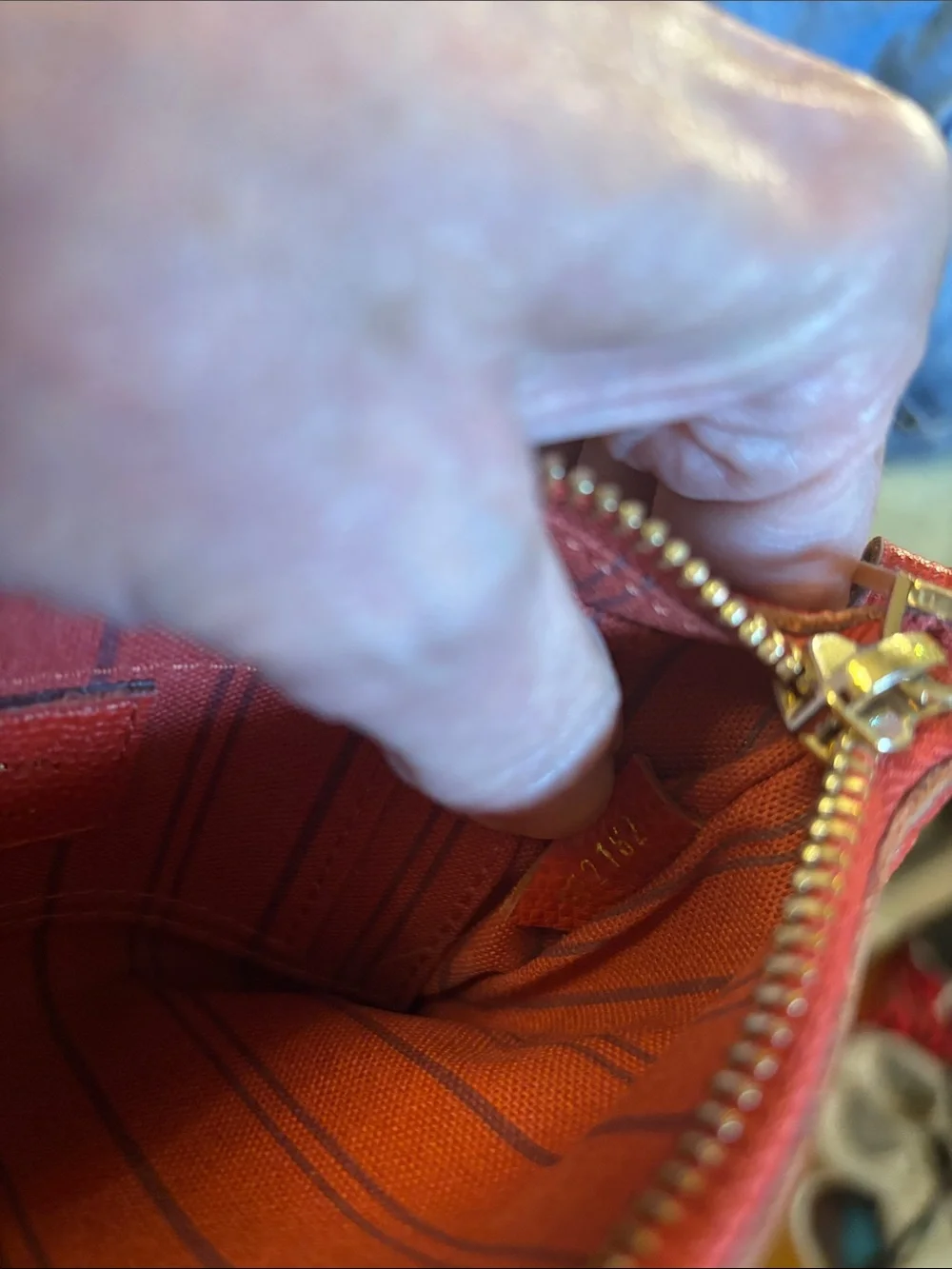 Louis Vuitton Red Emprante leather mini pochette
